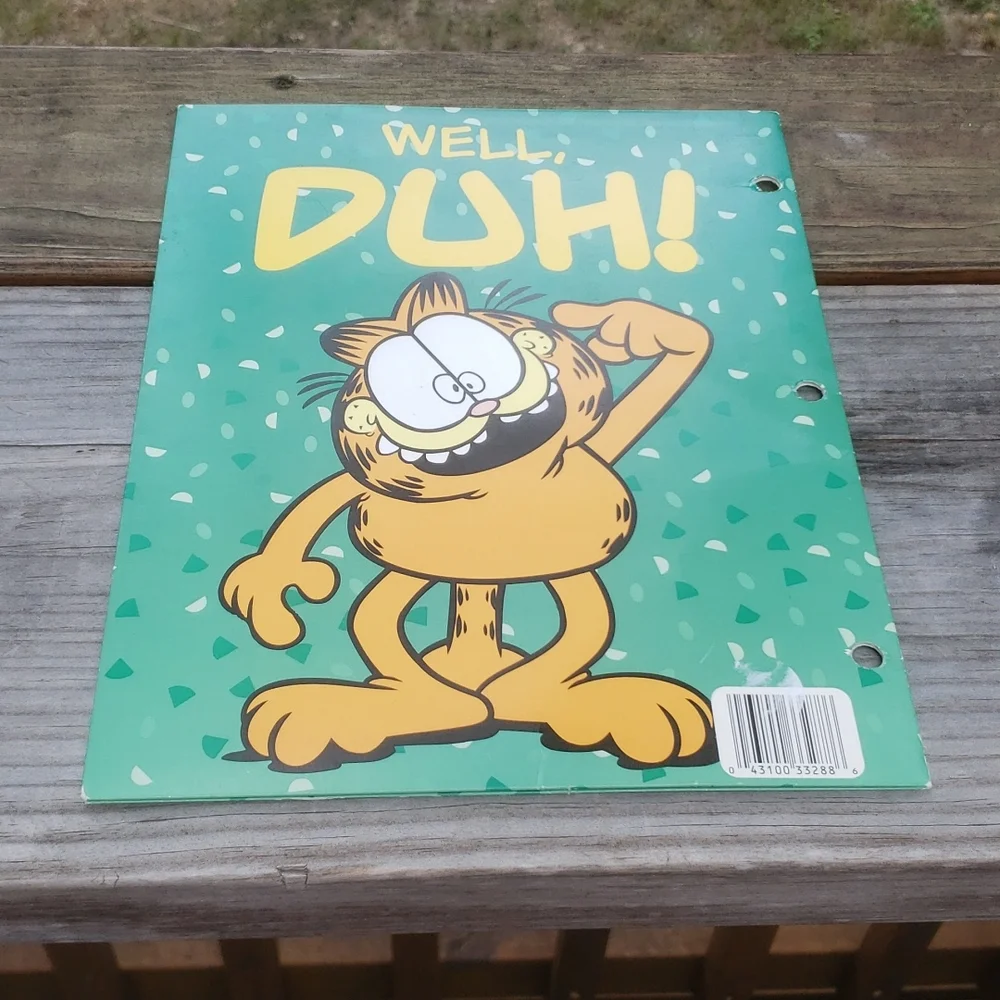 Vintage Folder Garfield the cat Well Duh!
